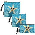thumbnail image 2 of Haosy 3 Pack Reusable Ziploc Bags BPA Free Healthy Food Storage Bag Leakproof Sandwich Snack Freezer Bags Starfish with Sunglasses, 2 of 7