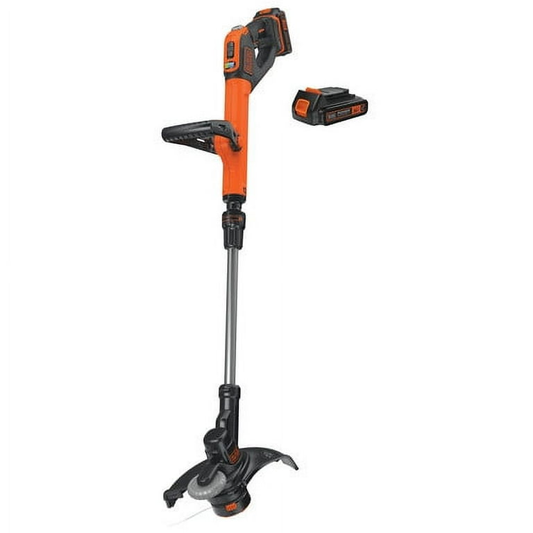 BLACK+DECKER LSTE525 20V MAX Lithium Easy Feed String Trimmer/Edger with 2  batteries and 30-ft spool