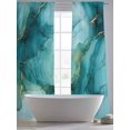 thumbnail image 5 of Turquoise Ombre Marble Sheer Curtains 108 Inch Length 2 Panels Set for Living Room/Bedroom, Modern Ink Painting Abstract Semi Curtain Sheers Drapes Rod Pocket Curtains Window Treatment 52''x108''x2, 5 of 7