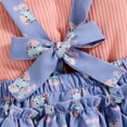 thumbnail image 5 of BULLPIANO 3Pcs Baby Girls Floral Clothes Skirts Set 0-24M, Newborns Long Sleeve Knitted Tops+Suspender Dress Romper With Headband, 5 of 8