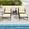 thumbnail image 2 of Costway 5 PCS Patio Conversation Set Outdoor Wicker Chair Set with Ottomans & Coffee Table, 2 of 10