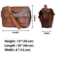 thumbnail image 3 of Madosh Genuine Leather Men's Briefcase Office Bag Laptop Brown Crossbody Handbag 12"x16", 3 of 6