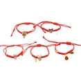 thumbnail image 1 of 5pcs Red String Bracelet Braided Rope Bracelet Wrist Red Chain (Random Style), 1 of 8