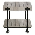 thumbnail image 3 of Hyssop 1-Shelf Wood Square End Table with Wheels, Natural Tone and Black, 3 of 8