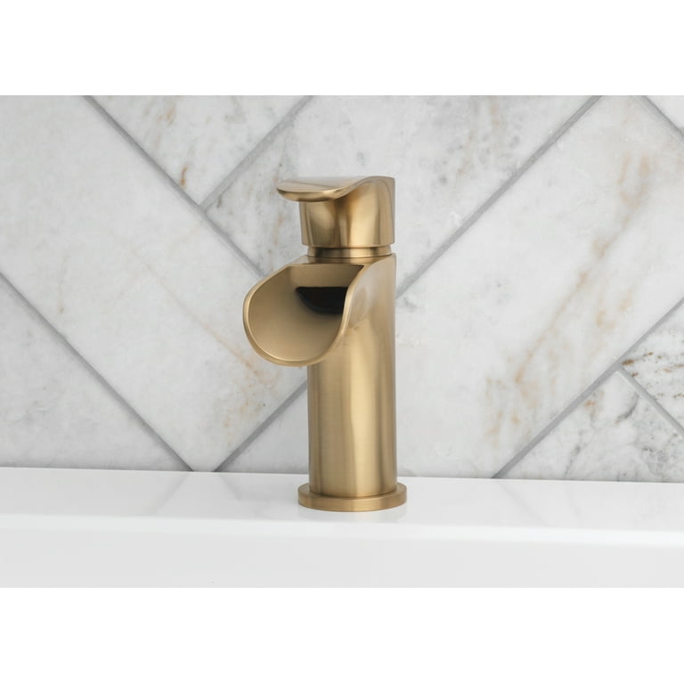 Better Homes Gardens Brushed Brass Single Handle Waterfall