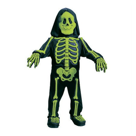 Fun World Toddler &  Boys Green Skelebones Costume 3D Skeleton Jumpsuit