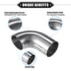 thumbnail image 3 of 2 Unidad Curva Codo Tubo Tubo, 2,01 DE 90° DIY Escape Tubo  para Auto, 3 of 7
