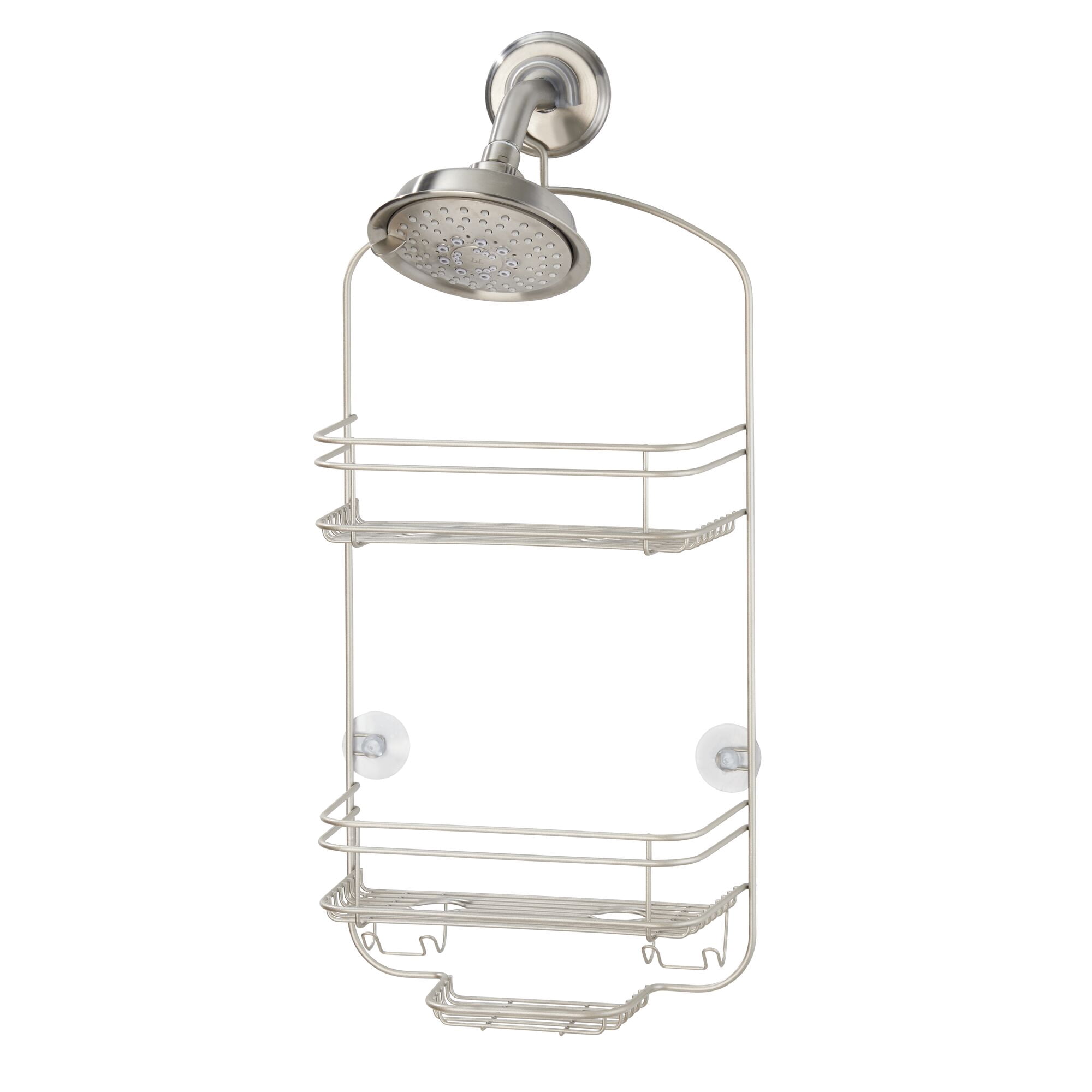 iDesign Metal Hanging Shower Caddy, Bath Organizer Holds Shampoo, Razors, Soap, 4" x 10" x 24", Satin