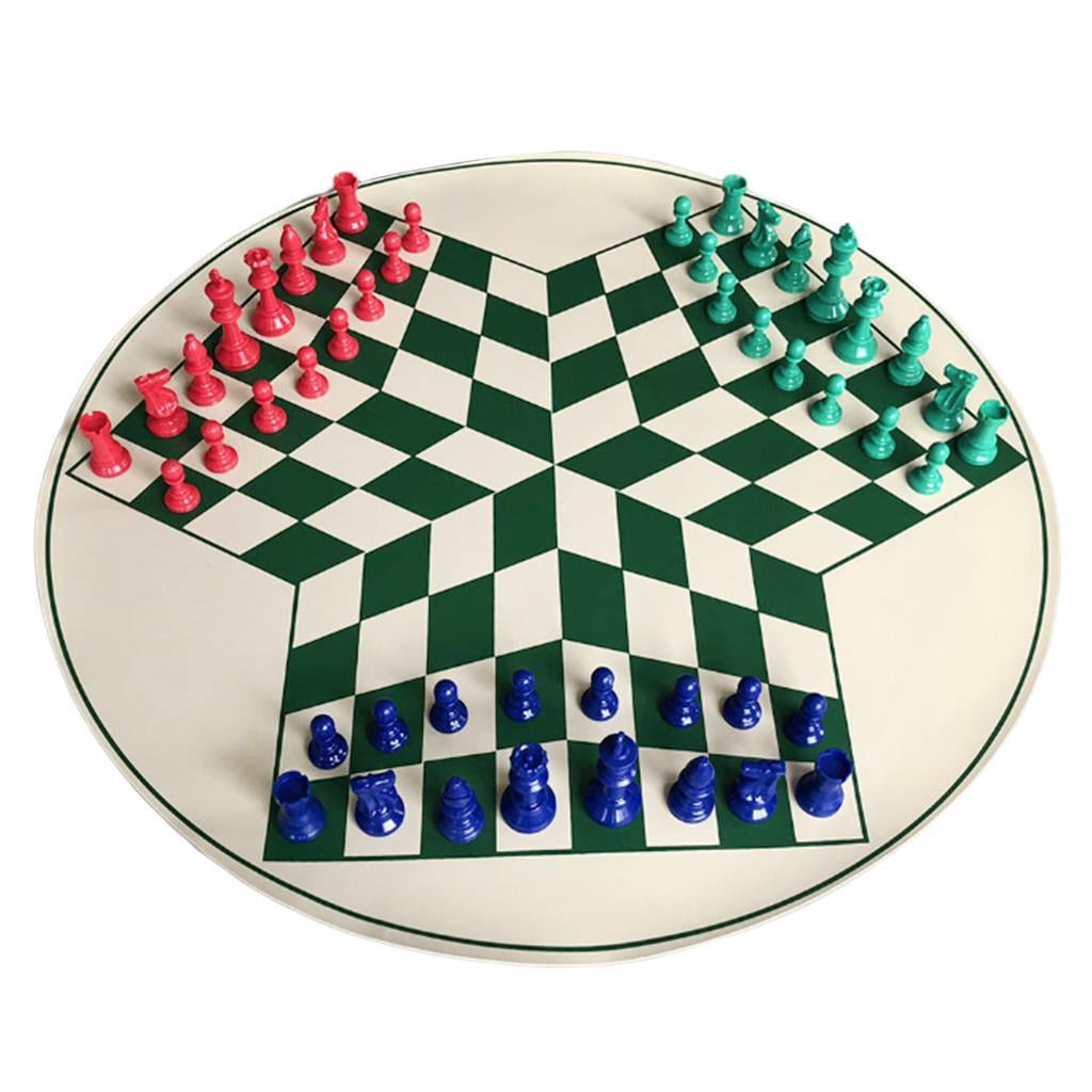 LeeQinersw 3-Players International Chess Sets Travel Game Sets Portable Chessboard With