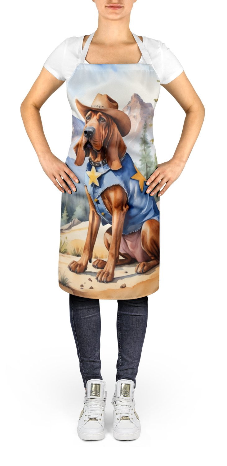 Bloodhound Cowboy Welcome Apron 27 in x 30 in