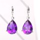 thumbnail image 5 of Pendientes de moda con forma de ojo de gato y luz de luna, con gotas de agua, de cristal de diamante y clip para la oreja, material de vidrio de calidad, estilo artístico versátil, 5 of 6