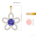 thumbnail image 3 of ANGARA Natural 1.8 ct Tanzanite Floral Pendant with Diamond Accents in 14K Yellow Gold for Women (Size-8mm) | December Birthstone, Anniversary, Jewelry Gift for Women | Natural Tanzanite Necklace, 3 of 7