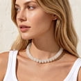 thumbnail image 2 of APSVO 18K Gold Plated White Chunky Beaded Necklaces for Women Boho Choker Chain Fashion Statement Accessories Prom Wedding Birthday Summer Jewelry Gifts Mom Girlfriend Adults Lady Wife Teen Her, 2 of 7