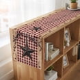 thumbnail image 6 of Table Runners 90 Inches Long Dress Scarves, Texas Star Farmhouse Farmhouse Coffee/Dining/Kitchen Table Runner for Living Room, Rustic Red Plaid Berry Wooden 13x90 Inch, 6 of 9