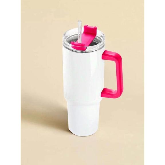 40 Oz Tumbler With Handle And Straw, 100% Leakproof Insulated Tumbler With Lid And Flexible SoftSip Straw, Cup Holder Friendly Insulated Stainless Steel Travel Mug For Iced Coffee, Tea