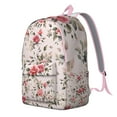 thumbnail image 2 of Pretty Floral Print Backpack for School College High Capacity Bookbag with Laptop Pocket Durable Unisex Backpack Gift for Work Travel, 2 of 5