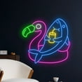thumbnail image 2 of Handmadetneonsign Shark Flamingo Pool Float Neon Sign, Flamingo Wall Art Decor, Swimming Pool Wall Decor, 2 of 5