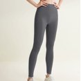 thumbnail image 5 of JFGHDG Women's High Waisted Butter Soft No Front Seam Hidden Scrunch Butt Workout Yoga Leggings Gray L, 5 of 5