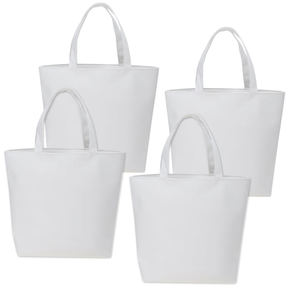 Aspire 4Pack White Canvas Tote Bags Blank Canvas Bags for Craft