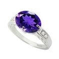 thumbnail image 2 of Sterling Silver with Natural Amethyst and White Diamond Vintage Ring, 2 of 3