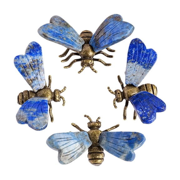 Natural Crystal Stone Bees Figurines Statue Decorative Ornament Art Sculptures for Outdoor Garden Home Decors