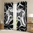 thumbnail image 2 of Erosebridal Video Game Curtains for Living Room,Grey Neon 30%-50% Blackout Curtains Set of 2 (38Wx45L),Geometric Honeycomb Curtains and Drapes (38Wx45L),Gamepads Bedroom Decorative, 2 of 6