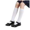 thumbnail image 2 of kids socks Solid Print Knee High Long Socks with Lace Trim for School Season White 11 Years-13 Years, 2 of 9