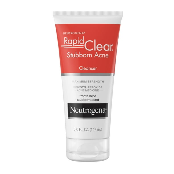 Neutrogena Rapid Clear Benzoyl Peroxide Facial Cleanser, for Oily Skin