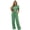 Green, variant on Wenini Women's Collared Zip Short Sleeve Cropped Top Drawstring Waist Wide Leg Trousers 2 Piece Fashion Tracksuit Set