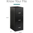 thumbnail image 2 of 3 Drawer Letter File Cabinet in Black, 2 of 6