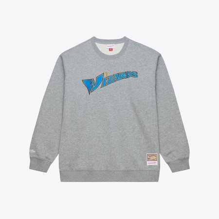 Men's Mitchell & Ness Heather Gray Washington Wizards Walk-Off Fleece Sweatshirt