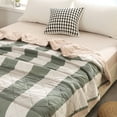 thumbnail image 5 of HandyHome 1pc Summer Cold Blankets for Hot Sleepers & Night Sweats, Plaid Pattern Throw Blanket for Couch Rest Cooling Comforter King Queen Size Cooling Pad for Bed, Summer Bedding, 78.7×59.1In, Gray, 5 of 5