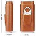 thumbnail image 4 of 3 Finger Humidors Leather Cedar Lined Cigar Humidor Silver Cigar Cutter, 4 of 5