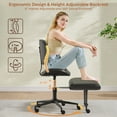 thumbnail image 3 of Pinmoco Upgraded Ergonomic Cross Legged Swivel Chair, Adjustable Height and PU Leather, Meditation Chair with Back Support, Home and Office, Black, 3 of 13