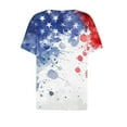 thumbnail image 4 of Cavosen Patriotic Clothes for Women Red White and Blue 3/4 Sleeve V Neck T Shirts American Flag Graphic Shirts Lady XL Patriotic Casual Shirts Independence Day Tunic Tees Patriotic Clothes, 4 of 5