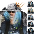 thumbnail image 4 of InsCrazy Small Fan Portable Fan Large Shawl Sun Hat Neck Protector Summer Sun Outdoor Fisherman Hat Big Wind Solar Rechargeable Fan, 4 of 4