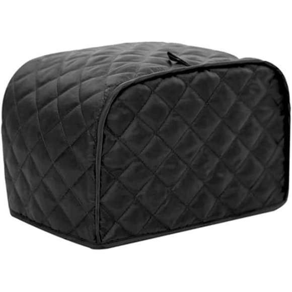 4 slice Toaster Cover, Polyester Fabric Quilted Four Slice Toaster Appliance Dust-proof Cover For Kitchen Small Appliance Dust Cover and Fingerprint Protection ( Black)