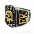 thumbnail image 3 of HOOUN Easy Rider Skull Ring Stainless Steel Gothic Men's Skull Punk Ring Silver Gold-7, 3 of 5