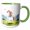 Green/White, variant on 3drose, Fantastic Colorful Unicorn on a Meadow. Follow Your Dreams Art Gift, 11oz Two-tone Black Mug