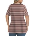 thumbnail image 3 of Tops de Manga Corta de Tamaño Más de las Mujeres, Blusas de Cuello en V Impresas de Verano de Moda para Uso Casual, Diario Y de Fiesta, 3 of 7