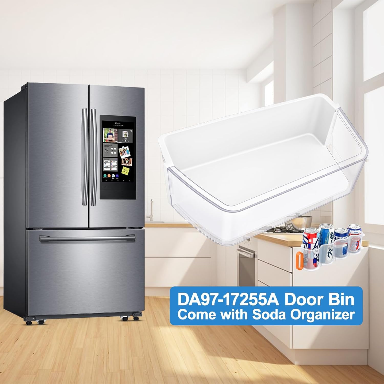 Yeefeoch DA97-17255A Replacement Refrigerator Door Shelf Bin Compatible with Samsung Refrigerator Replacement for RF265BEAESG/AA, RF265BEAESR/AA, RF262BEAESR/AA