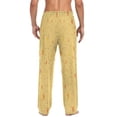 thumbnail image 2 of Yellow Stars Pattern Men's Lightweight Pajama Bottoms Stretch Elastic Waist Side Pockets Spring Fall, 2 of 7