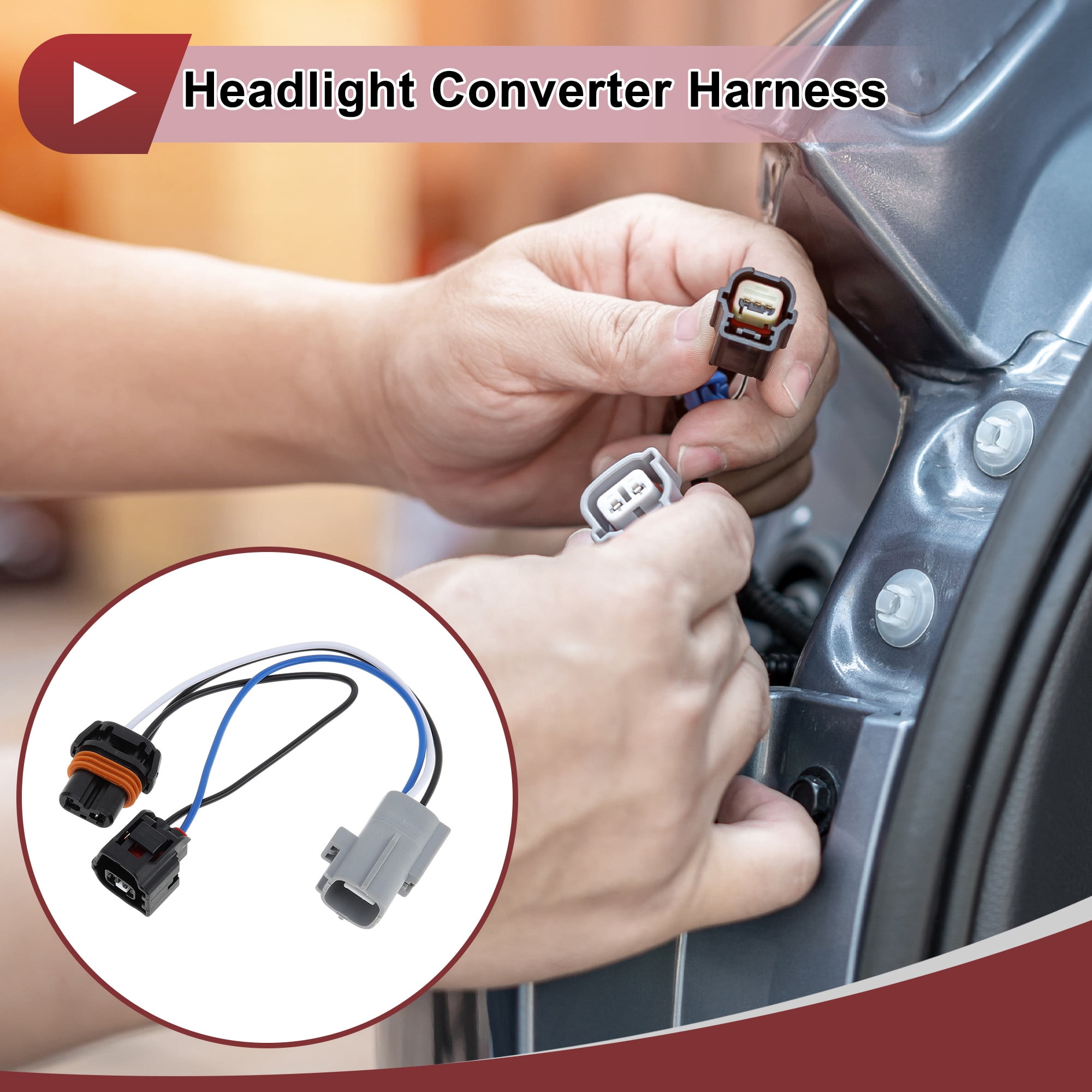 Unique Bargains Car Headlight Converter Harness for Toyota 4Runner 2021 2022 2023 2024