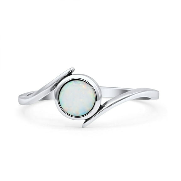 Thumb Ring Round Oxidized Ring Band Lab Created Opal 925 Sterling Silver Size 9