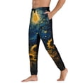 thumbnail image 3 of Kdxio Oil Starry Sky Sunflower Pattern Joggers,Sweatpants for Men with Pockets-XX-Large, 3 of 5