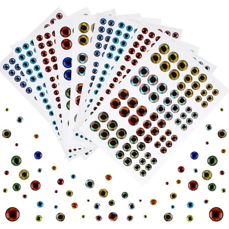1314 Pieces Fishing Lure Eyes 3D 4D 5D Realistic Eyes Stickers for Making Fishing Bait DIY Fly Tying Streamers Lures Crafts 3/4/5/6/8/10mm