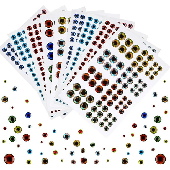 1314 Pieces Fishing Lure Eyes 3D 4D 5D Realistic Eyes Stickers for Making Fishing Bait DIY Fly Tying Streamers Lures Crafts 3/4/5/6/8/10mm