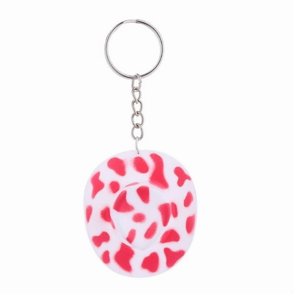 Stylish Western Cowboy Hat Keychain Pendant Durable Plastic Keyrings Portable Bag Key Chains Decoration for Men Women