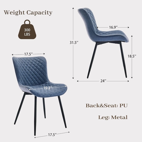 QinaQin Dining Chairs Set of 2, Mid Century Upholstered, Brown