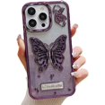 thumbnail image 6 of for iPhone Case,Luxury ElectroPlated 3D Butterfly Stand Holder Kickstand Gradient Glitter Bumper Camera Lens Protection Soft Shockproof Phone Case (Black,iPhone 12 Pro Max), 6 of 6